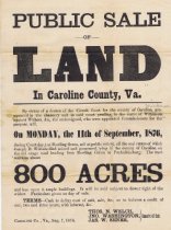Caroline County Land Sale 1876