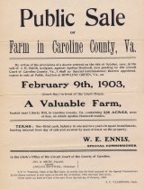 Caroline County Farm Sale 1903