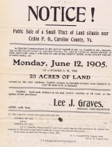 Caroline County Land Sale 1905