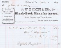 W.E. Simons & Bro. 1878