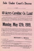 Caroline County Land Sale 1919