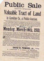 Caroline County Land Sale 1910