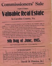 Caroline County Real Estate Sale 1913