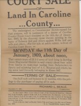 Caroline County Land Sale 1908