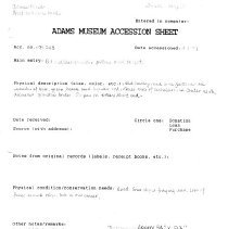 AHC.1997.0243- Scan of Original Accession Sheet