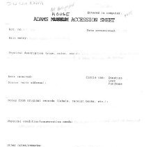 AHC.1997.0784- Scan of Original Accession Sheet