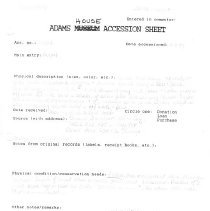 AHC.1997.0834- Scan of Original Accession Sheet