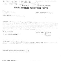 AHC.1997.1004- Scan of Original Accession Sheet