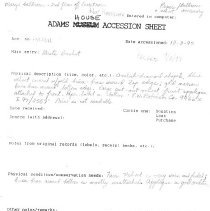 AHC.1997.1381- Scan of Original Accession Sheet