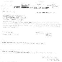 AHC.1997.1470- Scan of Original Accession Sheet