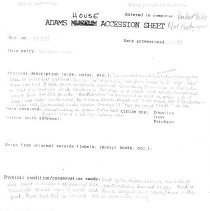 AHC.1997.1575- Scan of Original Accession Sheet