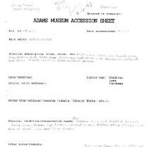 AHC.1997.0206- Scan of Original Accession Sheet