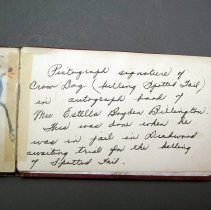 Autograph Book containing pictograph drawn by Crow Dog.