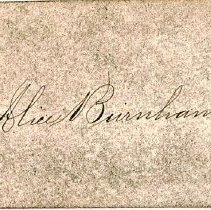 Alice Burnham's Calling Card
