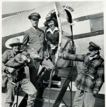Tootsie & Fred Borsch boarding Western Air Lines plane