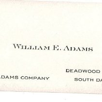 W.E. Adams' Business Card