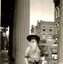 Potato Creek Johnny, in front of Franklin Hotel