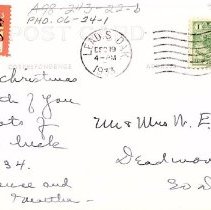 Christmas Postcard of Latchstring Inn