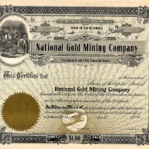National Gold Mining Company Stock Certificate