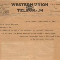 Telegram to Coolidge