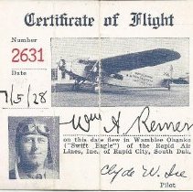 "Certificate of Flight #2631"