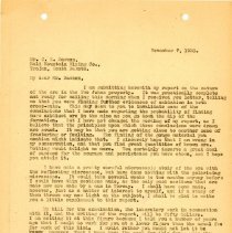 Letter and Report from Joseph P. Connolly to C.E. Dawson