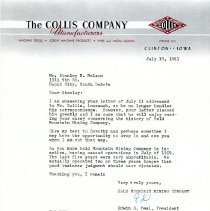 Letter from Bald Mountain Mining Company to Stanley Nelson