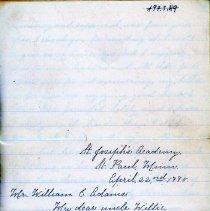 From Hattie Byfield Chipman to Uncle (W.E. Adams)