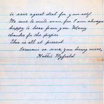 From Hattie Byfield Chipman to Uncle (W.E. Adams)