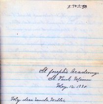 From Hattie Byfield Chipman to Uncle (W.E. Adams)