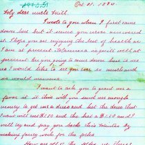 From Hattie Byfield Chipman to Uncle (W.E. Adams)