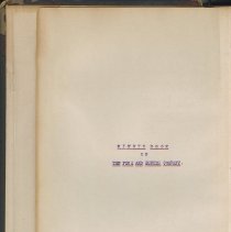 Minutes Book of the Fish and Hunter Company.