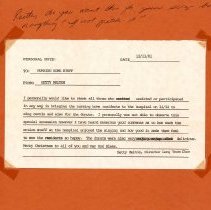 Thank You To Staff From Betty Melton, 1981