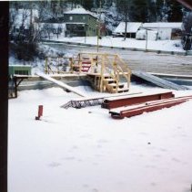 Snow covered construction material