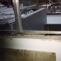 Interior building windows under construction