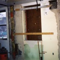 Interior wall of hospital building prepared for renovation