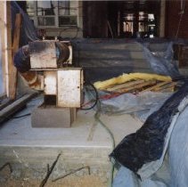 Temporary heating unit in construction area