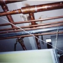 New plumbing work in ceiling