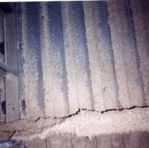 Sprayed insulation on framed wall