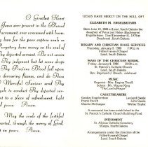 Elizabeth M. Engelbritson Funeral Folder