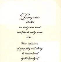 Thank You Card for Sympathy for August W. Wulf