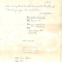 Photocopy of invitation to hospital awards dinner