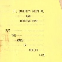 St. Joseph's Hospital and Nursing Home Awards Dinner Program
