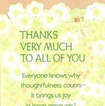 Thank you card from Eileen