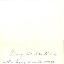 Thank you note from Florence Hirschkorn