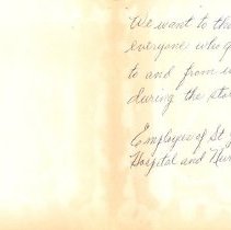 Thank you note from Hospital employees