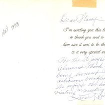 Thank you card from Lona Sperling