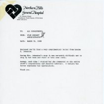 Copy of thank you letter from Louise A. Johnston