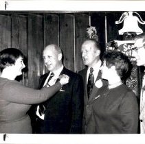 Individuals at a holiday party