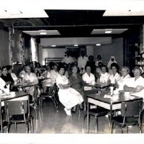 Gathering in the hospital cafeteria